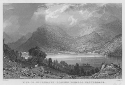 Vista de Ulleswater, olhando para Patterdale (gravura) de Thomas (after) Allom