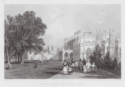 Frente Oeste de Eaton Hall (gravura) de Thomas (after) Allom