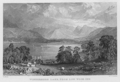 Windermere Lake, de Low Wood Inn (gravura) de Thomas (after) Allom