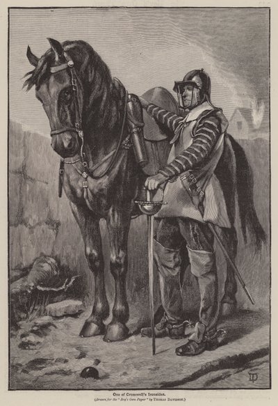 Um dos Ironsides de Cromwell (gravura) de Thomas (after) Davidson