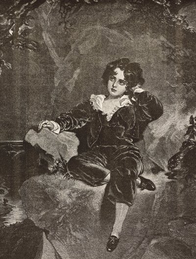 Retrato do Mestre Lambton quando menino, Charles William Lambton, o Menino Vermelho, gravura de uma pintura de Thomas Lawrence de L
