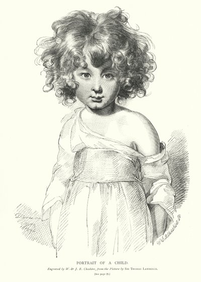 Retrato de uma criança (gravura) de Thomas (after) Lawrence