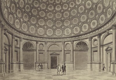 Brokers Exchange, Sir Robert Taylors Rotunda, Bank of England (litho) de Thomas (after) Malton
