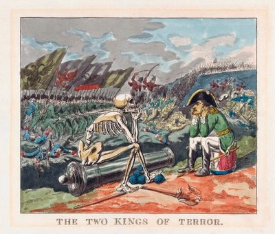Os Dois Reis do Terror. Napoleão e a morte. de Thomas (after) Rowlandson