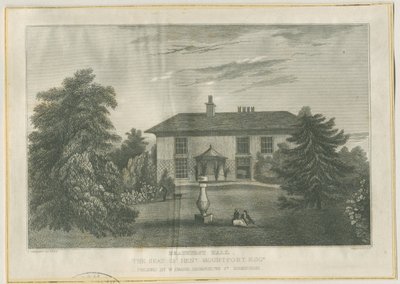 Checkley - Beauhurst Hall: gravura, nd [c 1820-1830] (impressão) de Thomas (after) Underwood