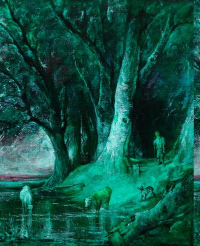 A orla do bosque (óleo sobre tela) de Thomas (attr.to) Churchyard