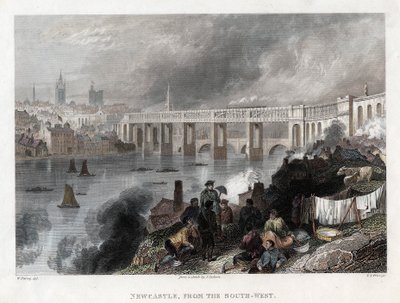 Ponte de alto nível sobre o Tyne em Newcastle, 1849 de Thomas Abiel Prior