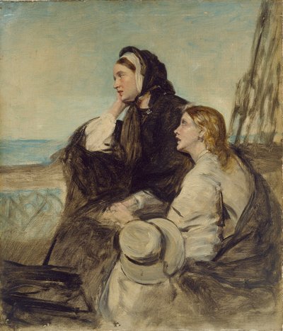 Duas mulheres sentadas no convés, final do século XIX de Thomas Alexander Ferguson Graham