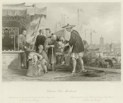 Comerciantes de gatos chineses de Thomas Allom
