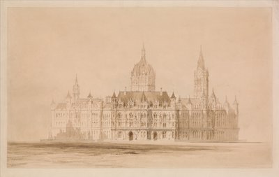 Projecto de concurso para a Câmara Municipal de Manchester de Thomas Allom