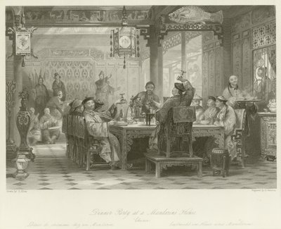 Jantar na casa de um mandarim de Thomas Allom