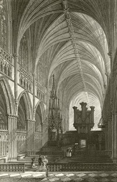 Interior, de, exeter, catedral de Thomas Allom