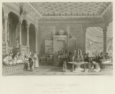 Interior de um turco Caffinet de Thomas Allom