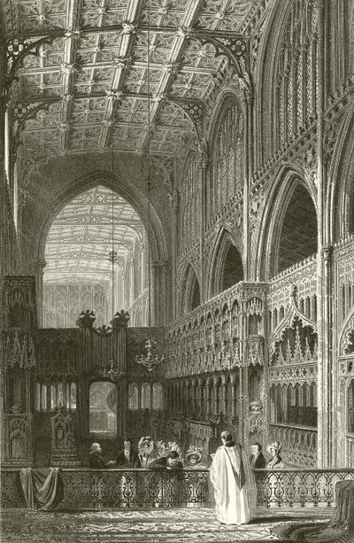 Interior, de, a, colegial, igreja, manchester de Thomas Allom