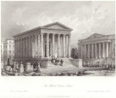 Maison Carree em Nimes de Thomas Allom