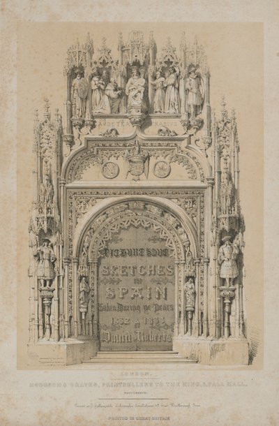 Esboços pitorescos na Espanha: página de título de Thomas Allom