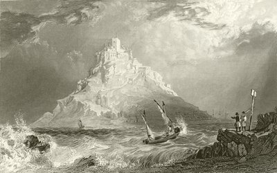 Monte de São Miguel, na Cornualha de Thomas Allom