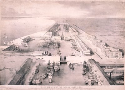 Thames Haven Dock, Londres, c1830 de Thomas Allom