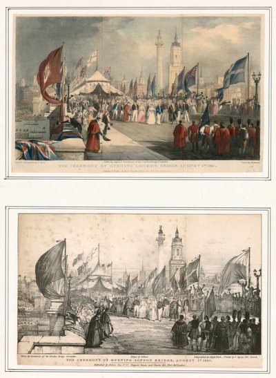 A Cerimônia de Abertura da Ponte de Londres 1 de agosto de 1831 de Thomas Allom