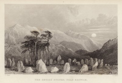 A pedra dos druidas perto de Keswick de Thomas Allom