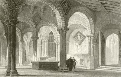 A, galilee, oeste, fim, de, durham, catedral de Thomas Allom