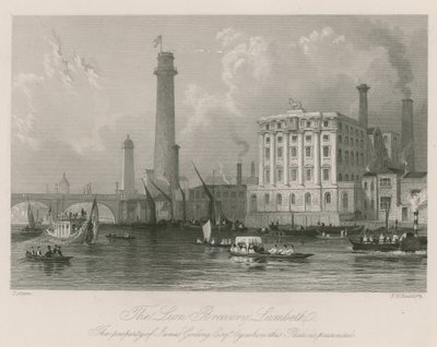 The Lion Brewery em Lambeth de Thomas Allom
