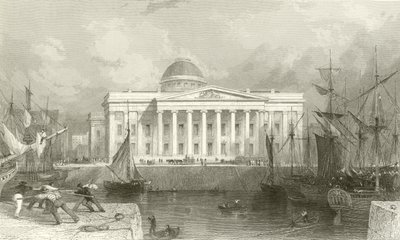 A Nova Alfândega, Liverpool de Thomas Allom