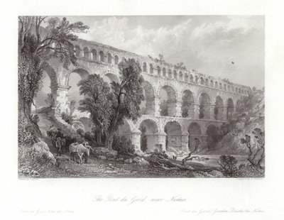 A Pont du Gard, perto de Nismes de Thomas Allom