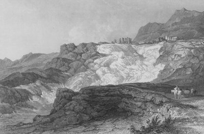 As Ruínas de Hierápolis, agora chamadas de Pambouk Kaleh, a caminho de Laodicéia de Thomas Allom