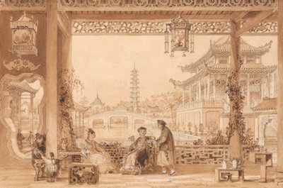 O Terraço da Casa de um Mandarim em Pequim de Thomas Allom