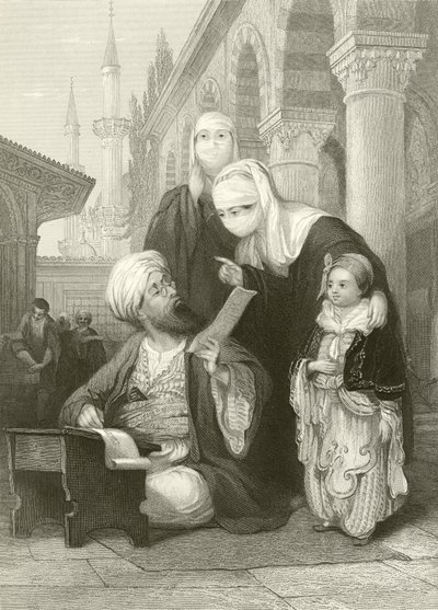 O escritor de cartas turco de Thomas Allom