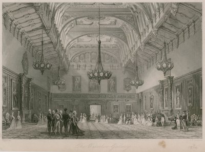 A Galeria de Waterloo, o Palácio de Buckingham. Publicado em 1840 de Thomas Allom