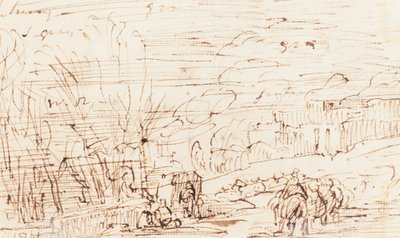 Figuras em uma paisagem [verso] de Thomas Barker