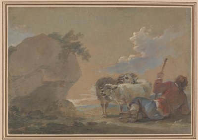Paisagem com Pastor e Ovelha de Thomas Barker