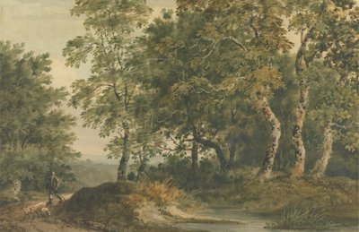 Paisagem com uma ovelha condutora de homem de Thomas Barker