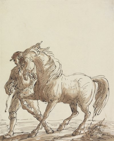 Homem à frente de um cavalo de Thomas Barker