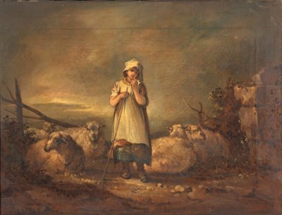 Menina de Gloucestershire que mantem carneiros de Thomas Barker of Bath
