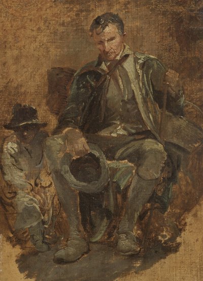 Estudo de um lenhador (óleo sobre tela) de Thomas Barker of Bath