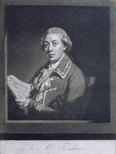 Retrato de Giusto Ferdinando Tenducci (c.1735-90), castrato italiano, gravado por William Dickinson (1746-1823), 1782 de Thomas Beach