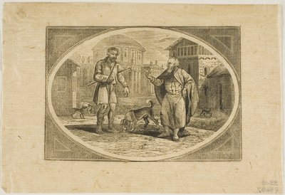 Fábula: Um homem mordido por um cachorro de Thomas Bewick