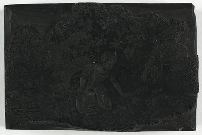 Woodblock para mulher colhendo flores de Thomas Bewick