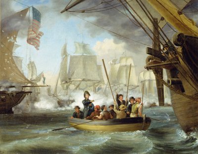Comodoro Perry na Batalha do Lago Erie (óleo sobre tela) de Thomas Birch