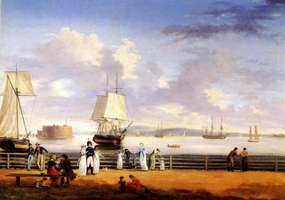 Porto de Nova York, c.1810 de Thomas Birch