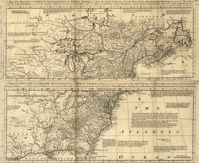 Um mapa das colónias britânicas e francesas na América do Norte LOC 2003623385 de Thomas Bowen