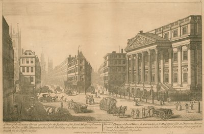 Uma vista da Mansion House, nomeado para a residência do Lord Mayor de Londres de Thomas Bowles