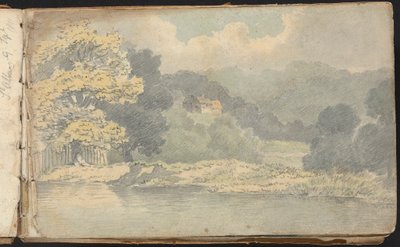 Álbum de Estudos da Paisagem e das Figuras: Cena da Paisagem perto de St. Albans de Thomas Bradshaw