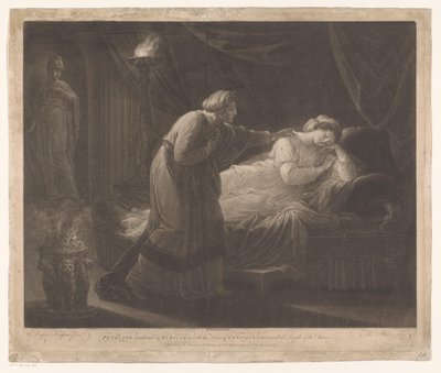 Penelope wordt gewekt porta Euryclea
Penelope despertada por Euryclea, com a notícia do regresso de Ulisses, e a morte dos pretendentes (título sobre o objecto) de Thomas Burke