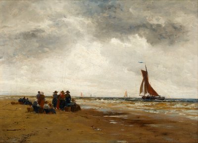 Esperando o retorno dos barcos de pesca, Holanda de Thomas Bush Hardy