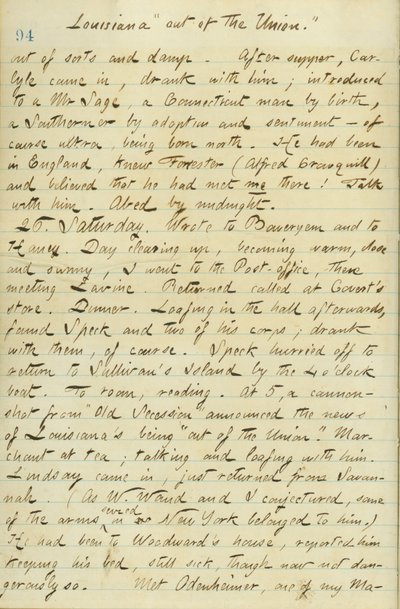 Thomas Butler Gunn Diaries - Volume 15, página 104, 25 de janeiro de 1861 de Thomas Butler Gunn