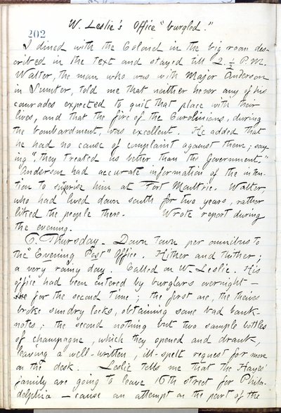 Diários de Thomas Butler Gunn - Volume 16, página 224, 5 de junho de 1861 de Thomas Butler Gunn